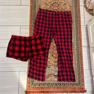 Stars Above Red and Black Plaid Pajama Set